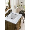 James Martin Vanities Brookfield 26in Single Vanity, Country Oak w/ 3 CM Carrara Marble Top 147-114-V26-COK-3CAR